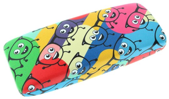 Witziges Brillenetui MYKONOS im bunten Design mit Brillen - Aufdruck