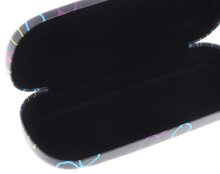 Schönes Hartschalen - Brillenetui ELBA ART mit bunten Brillen auf schwarzen Grund