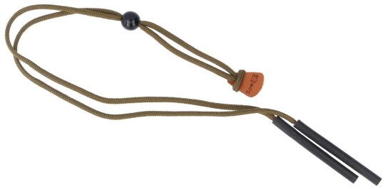 Praktisches Brillenband mit Gummi-Tube-Ende für schmale Bügel in elegantem Olive