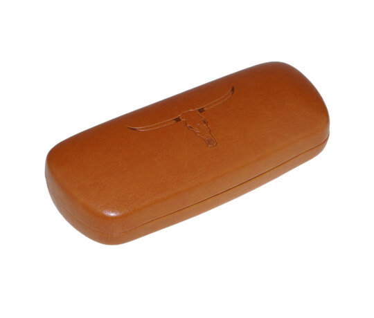 Edles Hartschalen - Brillenetui Fidschi-Grain mit Metallscharnier in hellbraun