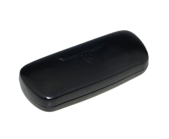 Edles Hartschalen - Brillenetui Fidschi-Grain mit Metallscharnier in schwarz