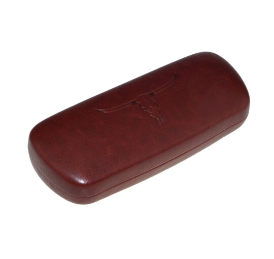 Edles Hartschalen - Brillenetui Fidschi-Grain mit Metallscharnier in Bordeaux