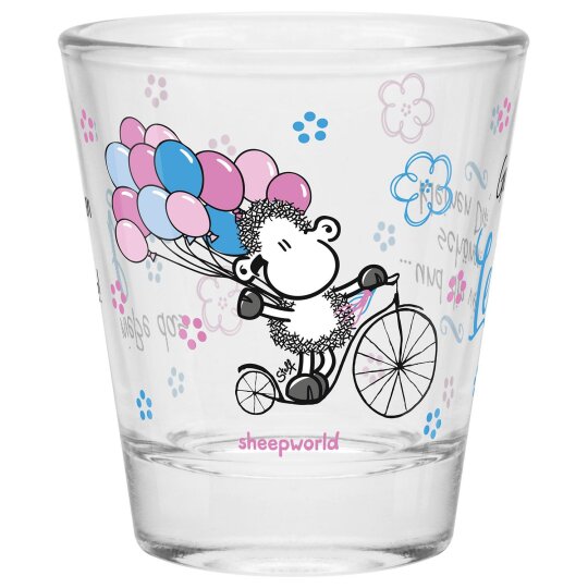SHEEPWORLD niedliches Schnapsglas "GENIEßE DAS LEBEN" aus robustem Glas