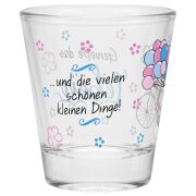 SHEEPWORLD niedliches Schnapsglas "GENIEßE DAS LEBEN" aus robustem Glas