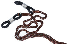 Stilvolle Brillenkette aus hochwertigem Metall mit Gummischlaufe in Bronze