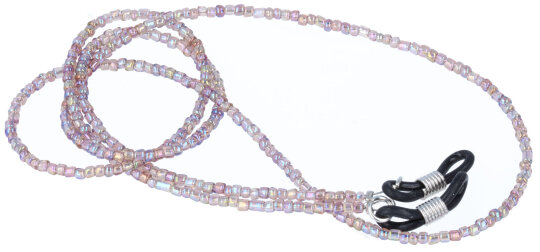 Brillenkette aus Glasperlen Sicherer Halt dank Gummischlaufe und Stopper in Perlmutt