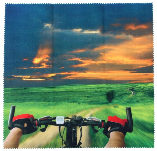 Schönes Microfasertuch mit Motiv "Mountainbiker"