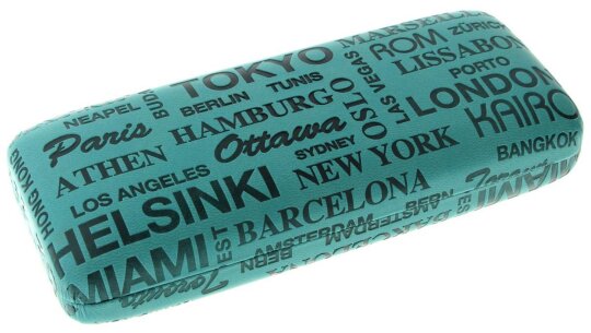 Hartschalenetui Towns mit Städtisches Flair, geprägten Städtenamen in Dunkelgrün