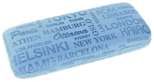 Hartschalenetui Towns mit Städtisches Flair, geprägten Städtenamen in Hellblau