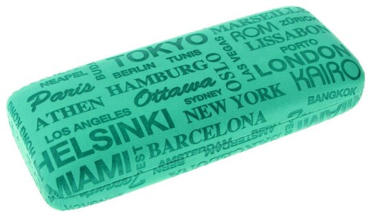 Hartschalenetui Towns mit Städtisches Flair, geprägten Städtenamen in Türkis