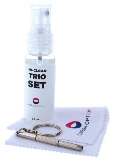 HI-CLEAN Reinigungsset mit Reinigungsspray 30ml, Mikrofasertuch und Schraubendreher