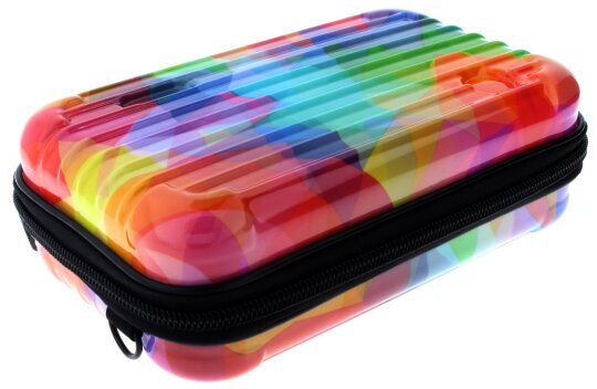 Farbenfrohes Brillenetui für zwei Brillen mit Trageriemen "Suitcase"