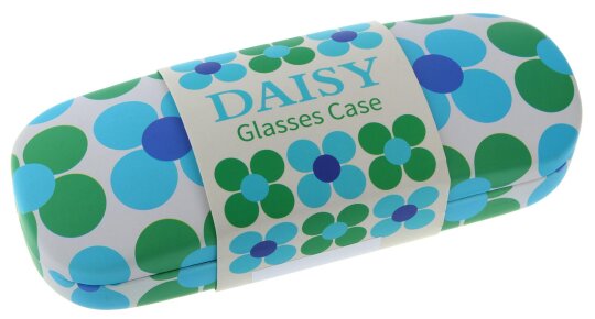 Süßes Hartschalenetui mit Blumenmotiv im Vintage - Style inkl. Microfasertuch