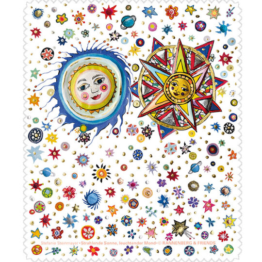 Rannenberg & Friends Brillenputztuch / Microfasertuch - "Strahlende Sonne, leuchtender Mond"
