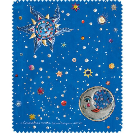 Rannenberg & Friends Brillenputztuch / Microfasertuch - "Sonne, Mond und Sterne"