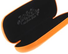 Stabiles Hartschalen - Brillenetui ELBA CASUAL im niedlichen Piepmatz-Design in Neonorange
