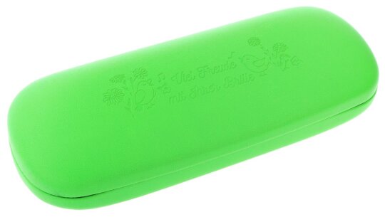 Stabiles Hartschalen - Brillenetui ELBA CASUAL im niedlichen Piepmatz-Design in Neongrün