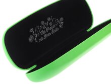Stabiles Hartschalen - Brillenetui ELBA CASUAL im niedlichen Piepmatz-Design in Neongrün