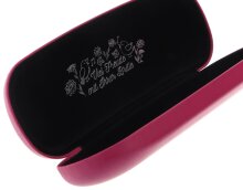 Stabiles Hartschalen - Brillenetui ELBA CASUAL im niedlichen Piepmatz-Design in Himbeere