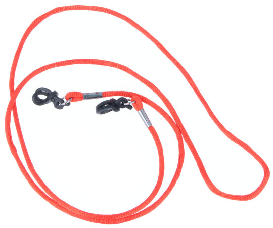 Brillenkordel aus weichem Satin mit Gummischlaufe aus Silikon in Rot