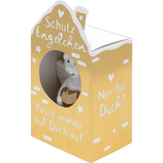 GRUSS & CO 49902 Weihnachtliche Porzellanfigur Schutzengelchen mit niedlicher Botschaft