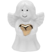 GRUSS & CO 49902 Weihnachtliche Porzellanfigur Schutzengelchen mit niedlicher Botschaft