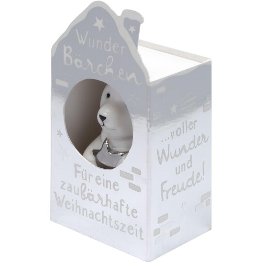 GRUSS & CO 49904 Weihnachtliche Porzellanfigur Wunder Bärchen mit niedlicher Botschaft