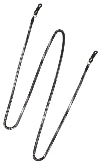 Bunte Brillenkette KM3-8 mit Gummischlaufe und Stopper in Schwarz