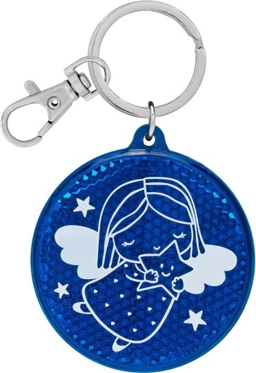 GRUSS & CO runder Reflektor 70156 Motiv Engel mit praktischem Karabiner