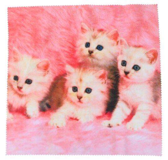 Sanftes Microfasertuch / Brillenputztuch mit charmantem "Kitten Rosa"-Design