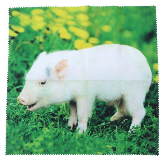 Sanftes Microfasertuch / Brillenputztuch im niedlichen „Schweinchen“-Design