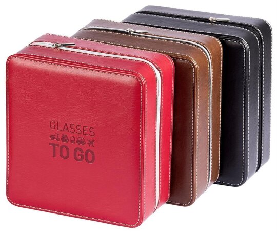 Mehrbrillenetui TRAVELER für 4 Brillen mit Reißverschluss in Schwarz