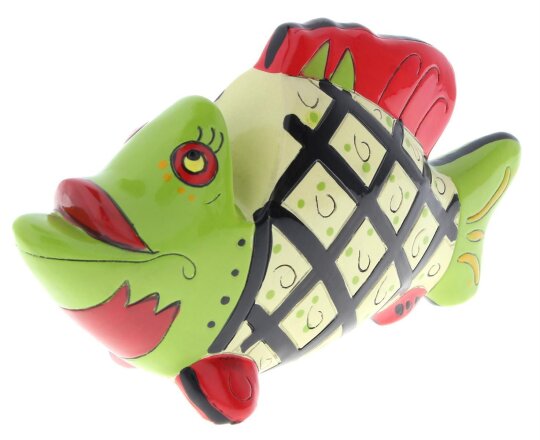 Niedlicher und praktischer Brillenhalter "Fisch" in Grün mit tollen Mustern