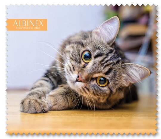 Hochwertiges Microfasertuch mit süßem Katzen-Motiv - 18 x 14,5 cm