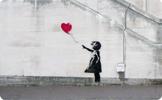 Frühstücksbrettchen von Rannenberg & Friends "Girl with Balloon"  - von Banksy