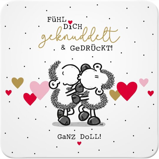 SHEEPWORLD Kork-Untersetzer „Fühl dich geknuddelt“ mit süßem Schafdesign