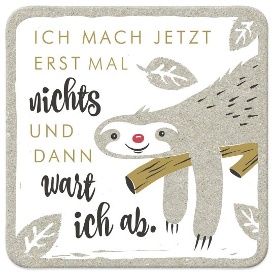 SHEEPWOLRD - Untersetzer mit niedlichem Faultier Motiv  9,5 cm x 9,5 cm