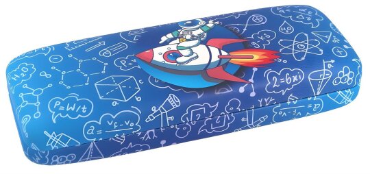 Fantastisches Kinder-Brillen-Etui  – Spaß im Weltall im Design Astronaut mit Rakete