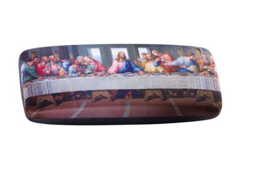 Hochwertiges Hartschalen-Etui Fresco mit Kunstdruck "Das letzte Abendmahl" und Microfaserbezug