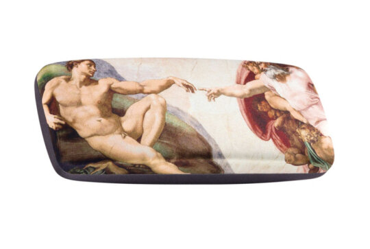 Hartschalen-Etui Fresco mit weichem Microfaserbezug und Kunstdruck "Die Erschaffung Adams"