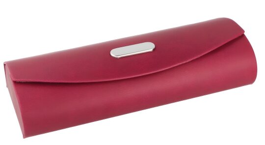 Rotes Klappetui "Maria" in Glattlederoptik mit Magnetverschluss und silbernem Detail