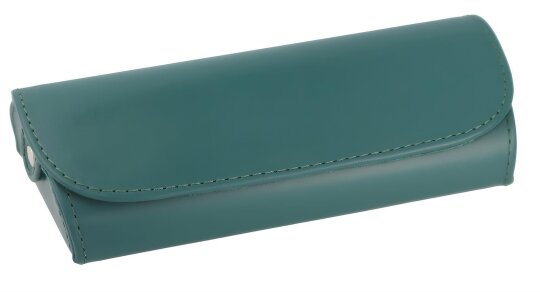 Klassisches Brillenetui "Saturn" aus echtem Leder mit Magnetverschluss in verschiedenen Farben Grün