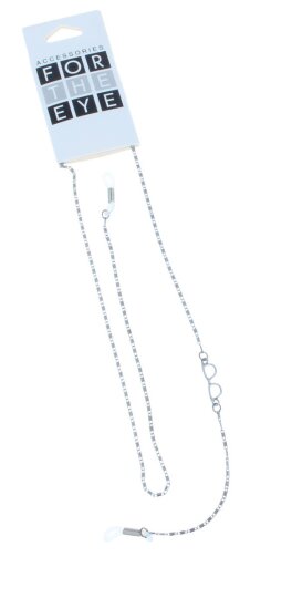 Edle Brillenkette mit dezenten Plättchen und Brillenanhänger in stilvollem Dunkelgrau (Gun)