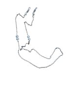 Schöne Brillenkette aus Messing mit Perlen und...