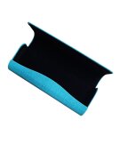 Farbenfrohes Brillenetui FLOREANA COSY aus Kunstleder in Aqua