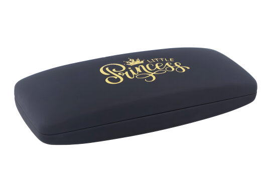 Hartschalen-Brillenetui PRINCESS in Schwarz mit geprägtem „Little Princess“-Schriftzug