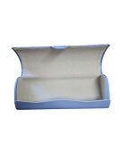 Halbhartes Magnetetui mit Blumenmusterprägung - Hellblau mit grauem Innenfutter