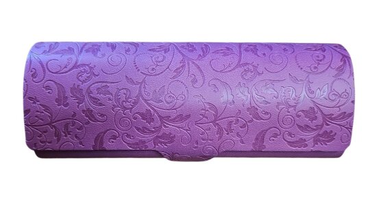 Halbhartes Magnetetui mit Blumenmusterprägung - Rosa mit grauem Innenfutter