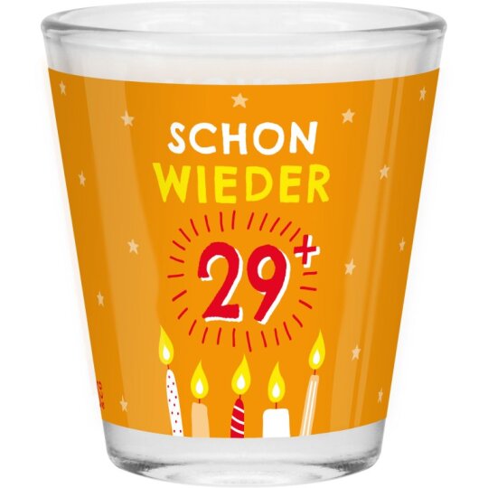 SHEEPWORLD freches Schnapsglas "Schon wieder 29+" aus robustem Glas