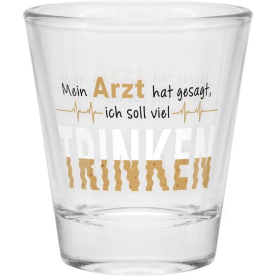 SHEEPWORLD freches Schnapsglas "Mein Arzt hat gesagt" aus robustem Glas